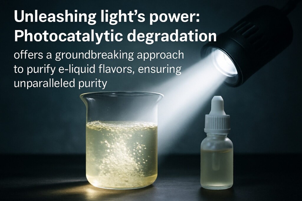Expérience de purification des liquides sous les concentrés de saveur d'exposition à la lumière pour les e-liquides