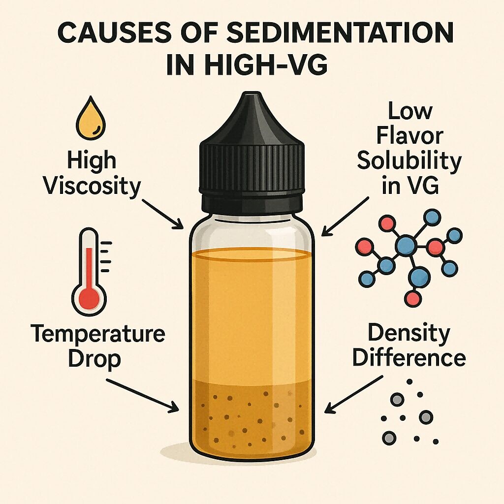 Aperçu des causes des concentrés de saveur de sédiments VG élevés pour les e-liquides
