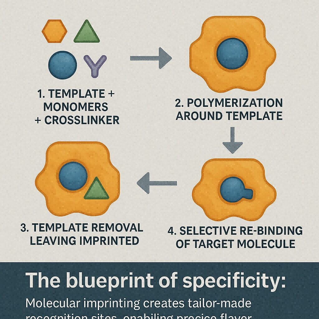 مخطط تخطيطي لنكهة عملية الطباعة الجزيئية يركز على السوائل الإلكترونية