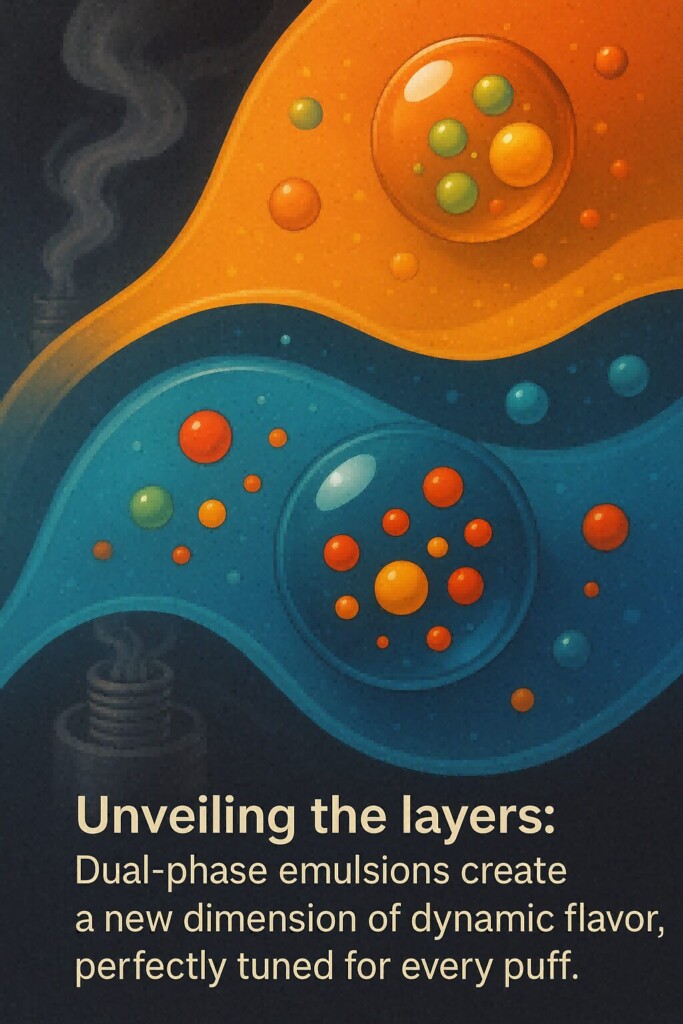 Two-phase emulsions and flavor molecules Flavor Concentrates for E-Liquids