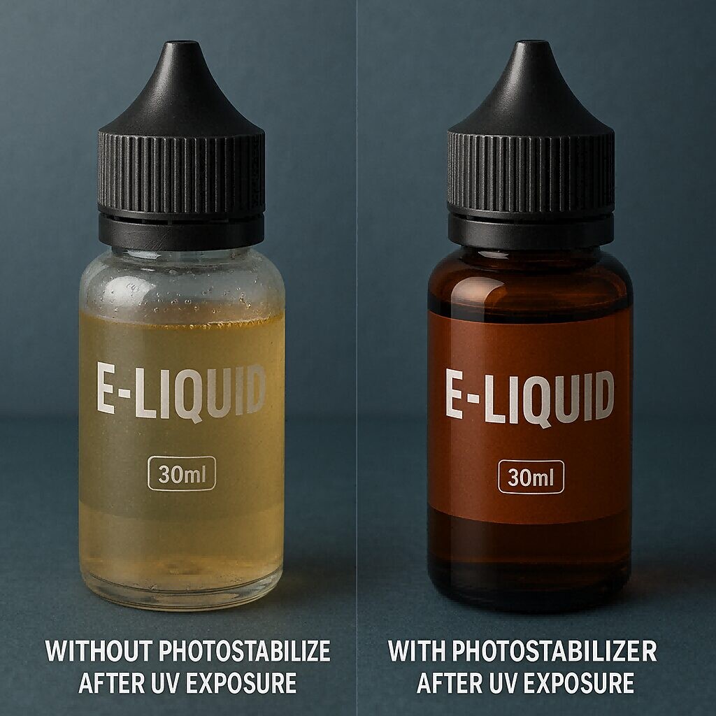 Comparison of liquids after UV exposure，Flavor Concentrates for E-Liquids