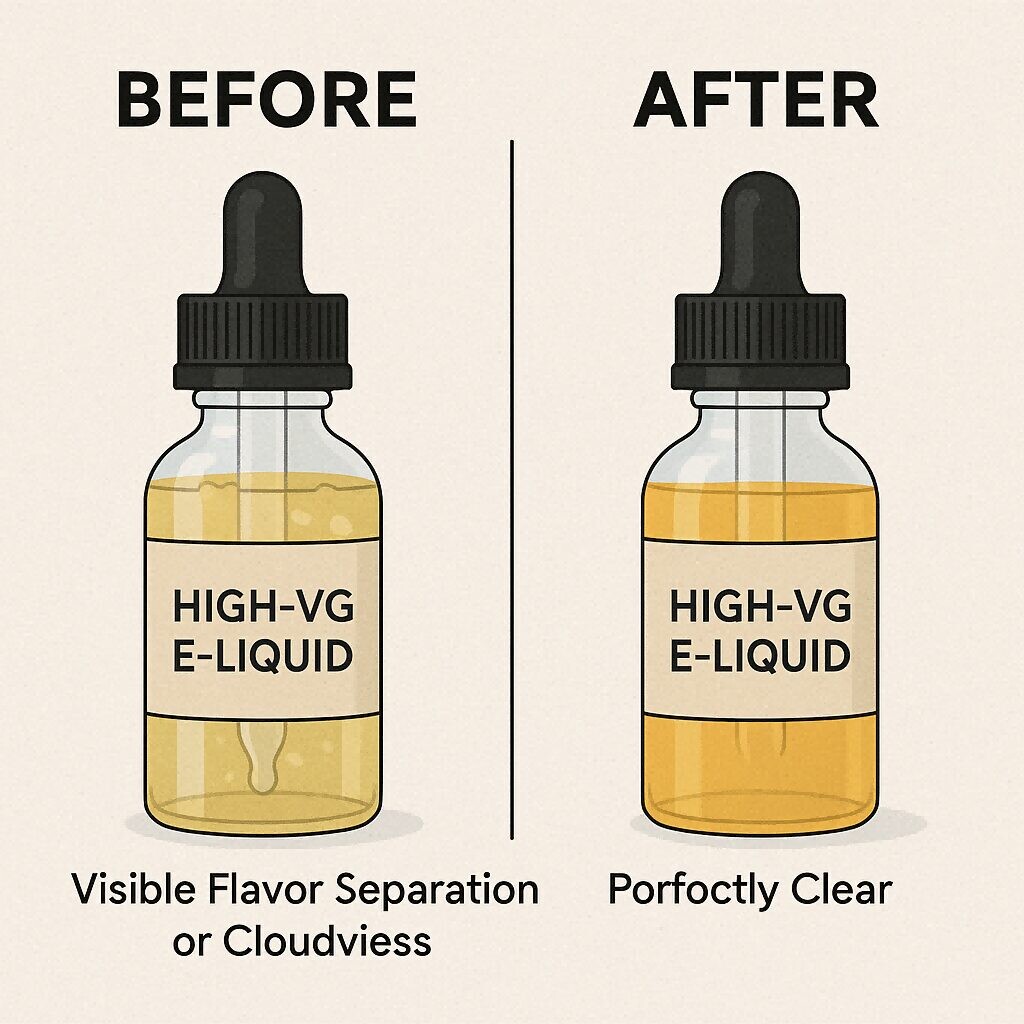 High VG e-liquid before and after comparison Flavor Concentrates for E-Liquids