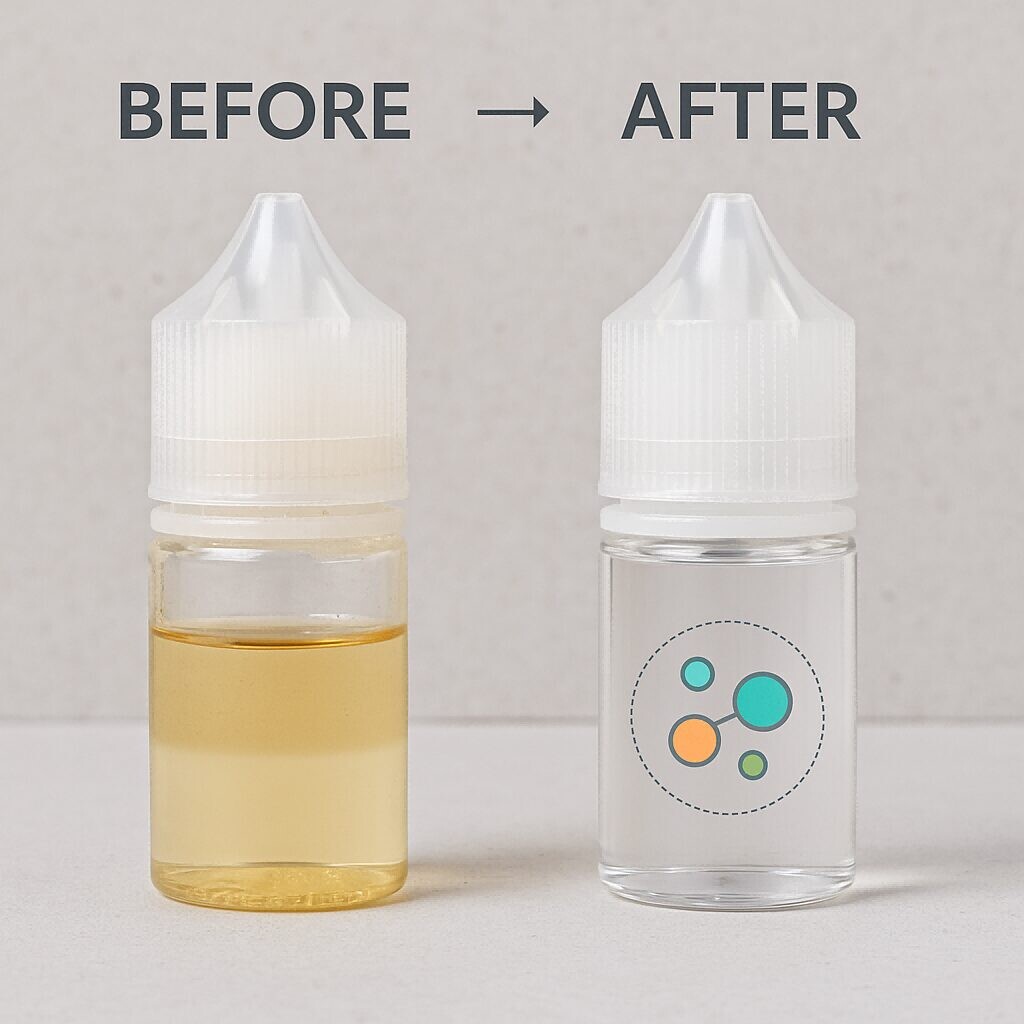 Comparison of liquid changes before and after Flavor Concentrates for E-Liquids