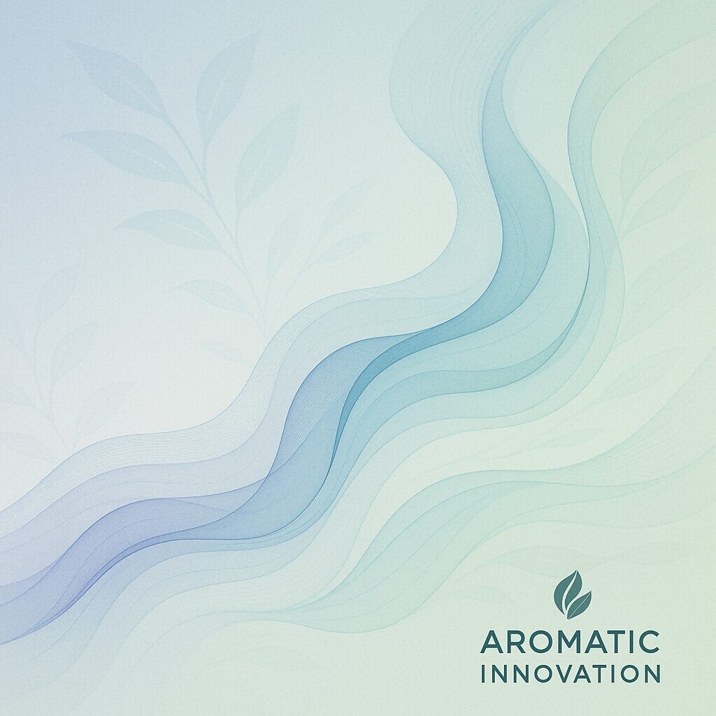 Abstract design representing vapor and botanical essence, symbolizing innovation in terpene-infused e-liquid flavors.