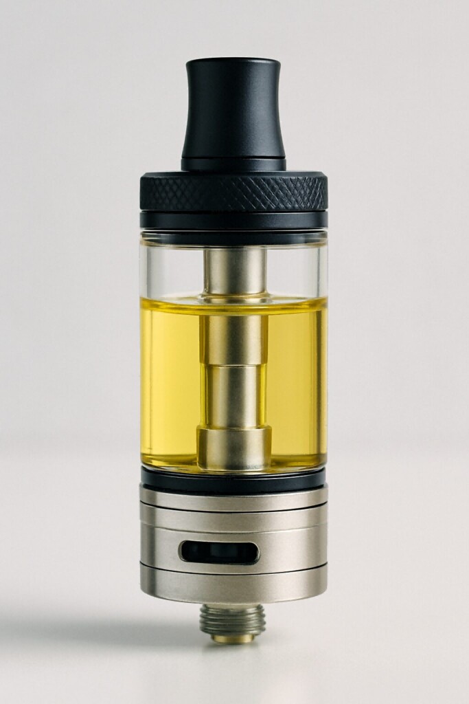  Close-up of e-cigarette oil tank Flavor Concentrates for E-Liquids