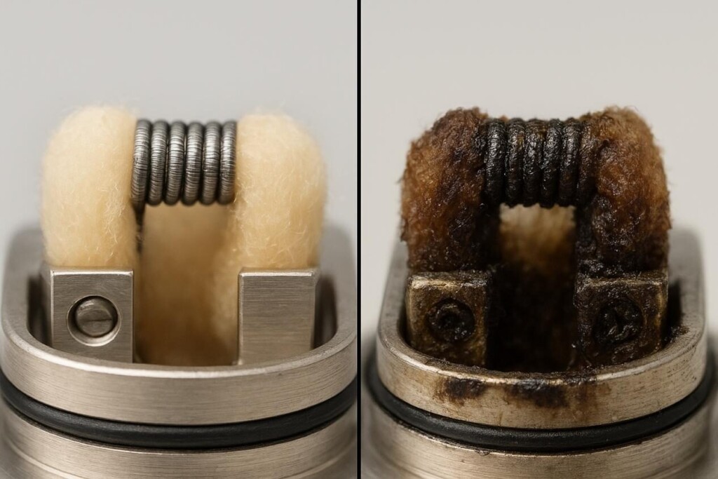 Comparison of clean and dirty e-cigarette heating wires Flavor Concentrates for E-Liquids+E-liquid flavors CUIGUAI Flavor