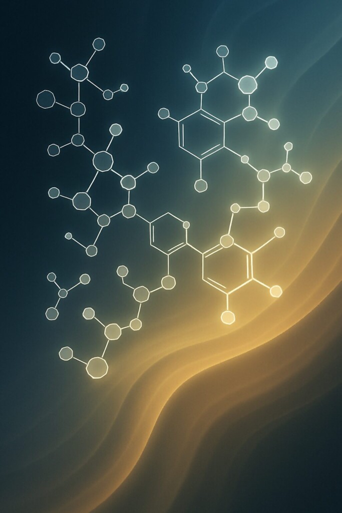 Molecular structure and glowing background Flavor Concentrates for E-Liquids