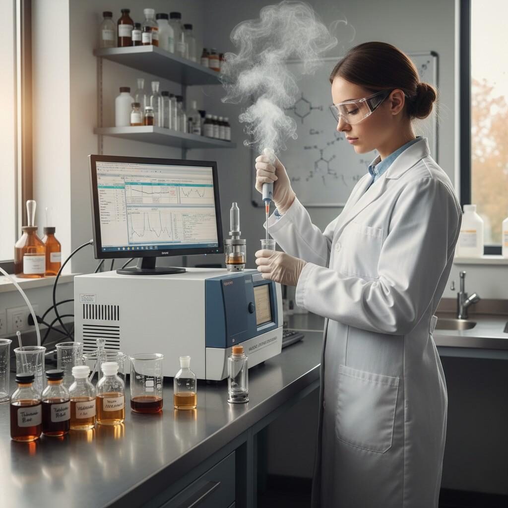 探索电子烟液制作的细致科学。观看风味化学家利用 GC-MS 和实验室测试等先进技术进行创新并确保最高品质、正宗的烟草电子烟风味