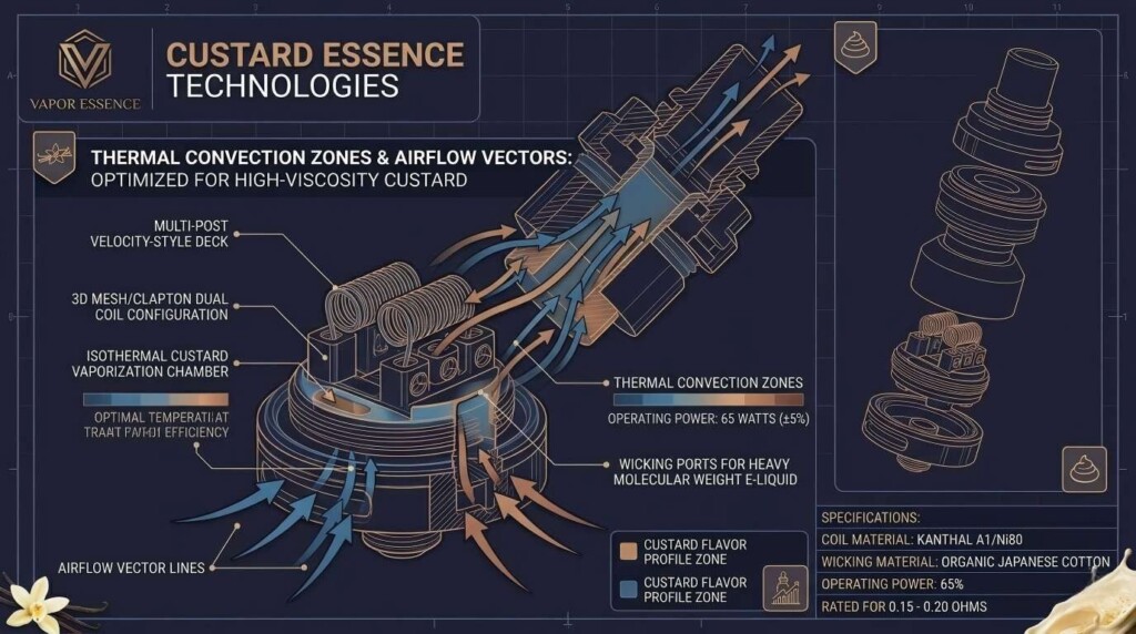 Plan technique détaillé des assemblages de bobines sub-ohm modernes, détaillant le flux d'air et l'efficacité thermique pour les vaporisateurs haut de gamme.
