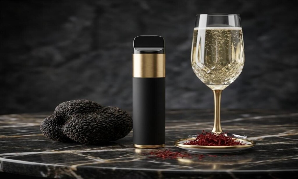 Exploring the shift toward high-end flavor profiles like truffle and saffron in the vaping industry.