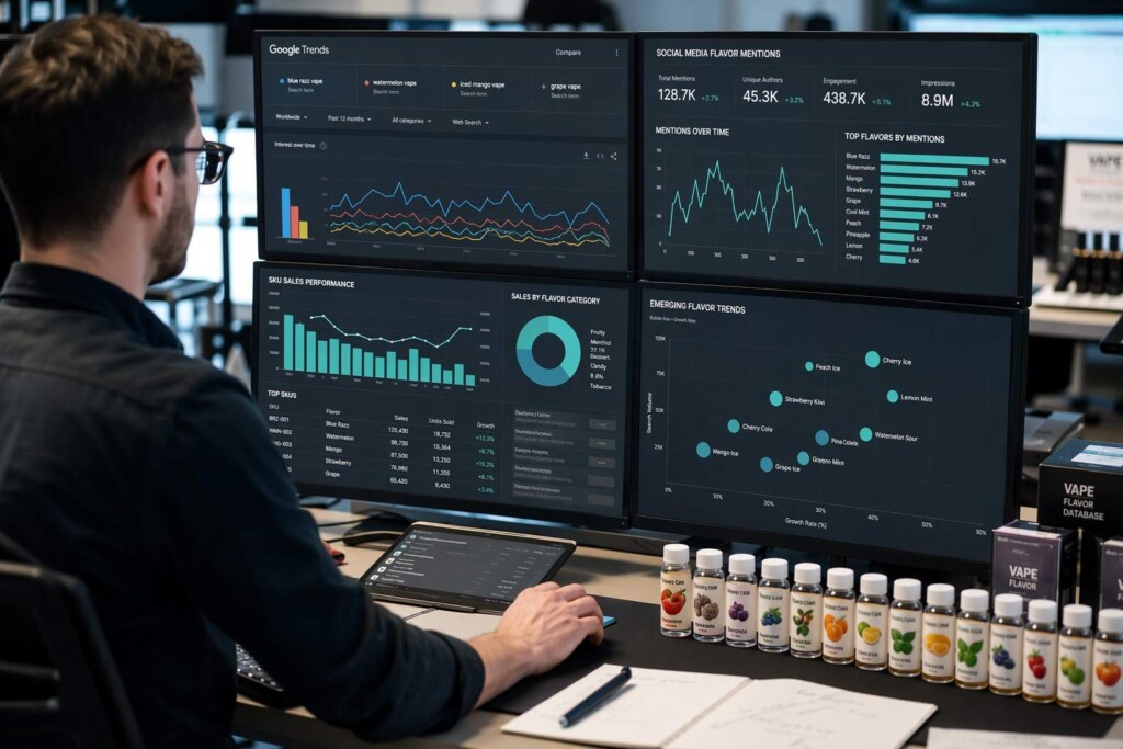 L'équipe de stratégie de marque de CUIGUAI Flavoring surveille en temps réel les signaux de tendance des saveurs — Google Trends, médias sociaux et données de ventes SKU — afin d'identifier les opportunités en phase d'émergence et d'optimiser la synchronisation du cycle de vie.