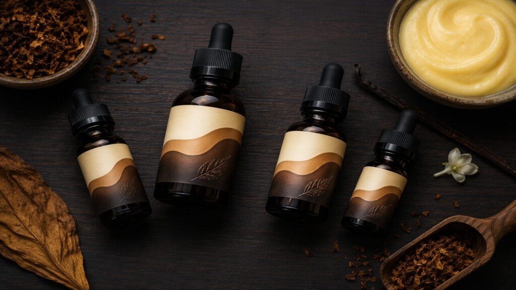 Premium custard tobacco e-liquid flavor concentrate from Guangdong Unique Flavor Co., Ltd. — China's professional vape flavor manufacturer offering ODM/OEM customization, free samples, and full regulatory documentation.