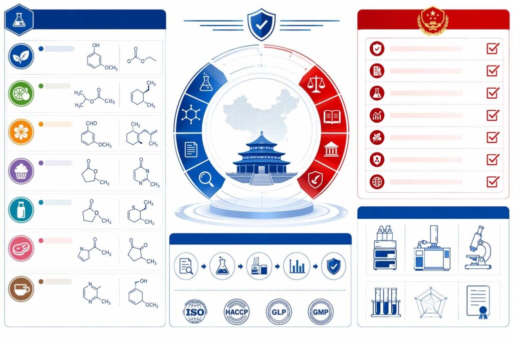 An infographic represents constituent mapping, analytical review, and documented compliance decisions for China-market products.