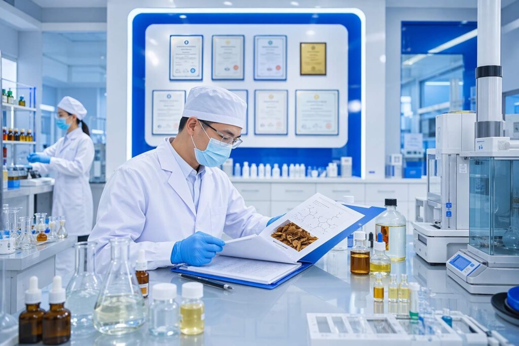 L'usine de fabrication certifiée GMP et ISO22000 de Cuiguai Flavor produit des concentrés d'arômes pour e-liquides conformes à la TPD de l'UE - avec une documentation FIDO compatible avec les notifications de l'article 20, une analyse du diacétyle GC-MS par lots, une présélection des substances restreintes et une profondeur de portefeuille d'arômes de tabac pour tous les marchés de l'UE, y compris les États membres appliquant l'interdiction.