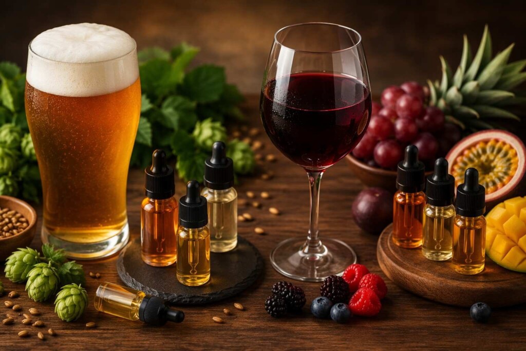 A technically rigorous guide to pairing e-liquid flavors with craft beer and wine — covering the aroma chemistry of complementary, contrasting, and bridging pairings, specific variety-by-variety recommendations, and B2B formulation insights for beverage-occasion e-liquid concentrate manufacturers.
