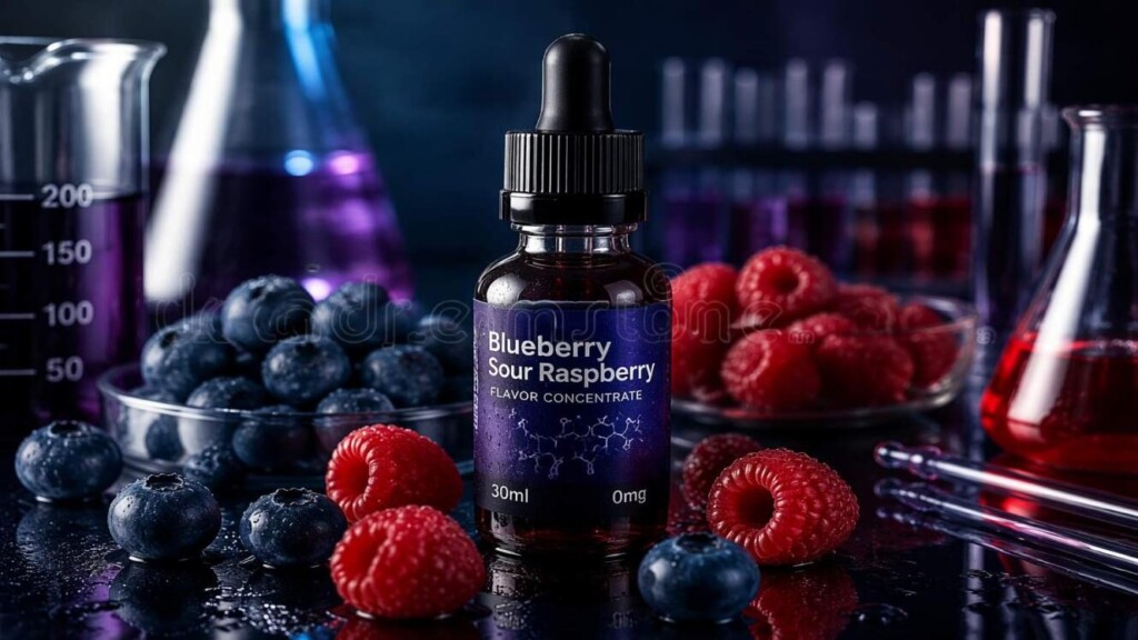 Professional blueberry sour raspberry e-liquid flavor concentrate — engineered for authentic sour-fruit profiles. Manufactured by Guangdong Unique Flavor Co., Ltd.