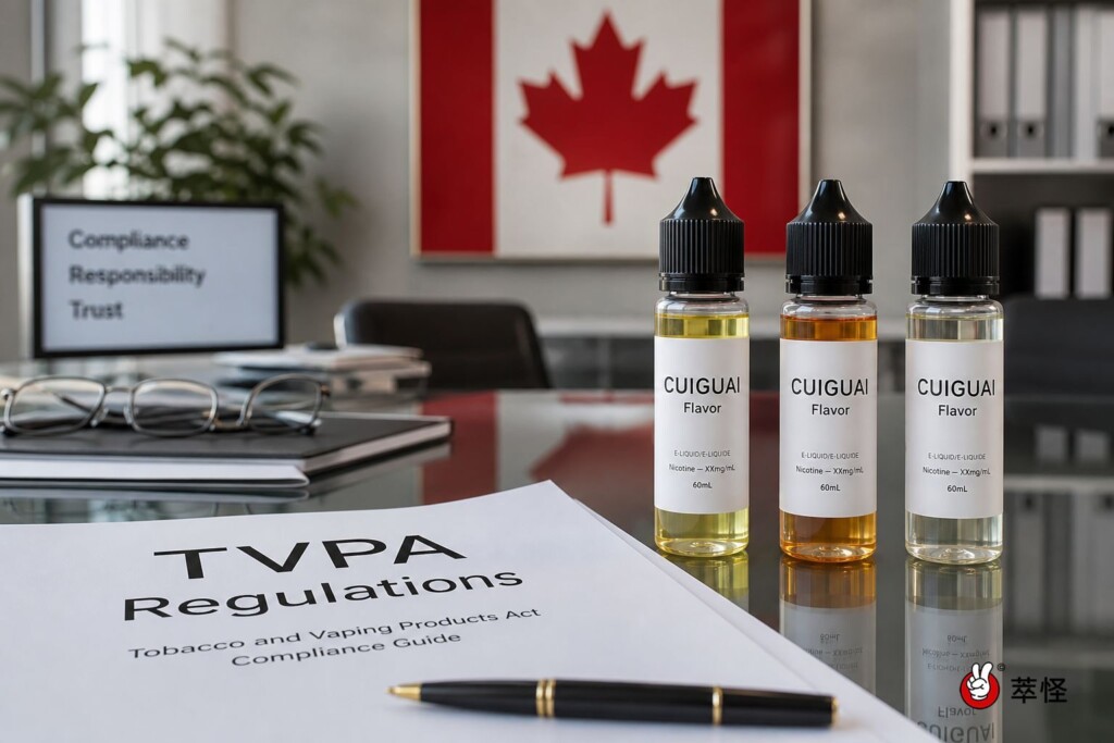 A comprehensive technical guide to navigating the Canadian vaping market. Discover how to formulate e-liquids under the 20 mg/mL nicotine cap and adapt to stringent provincial and federal flavor restrictions.