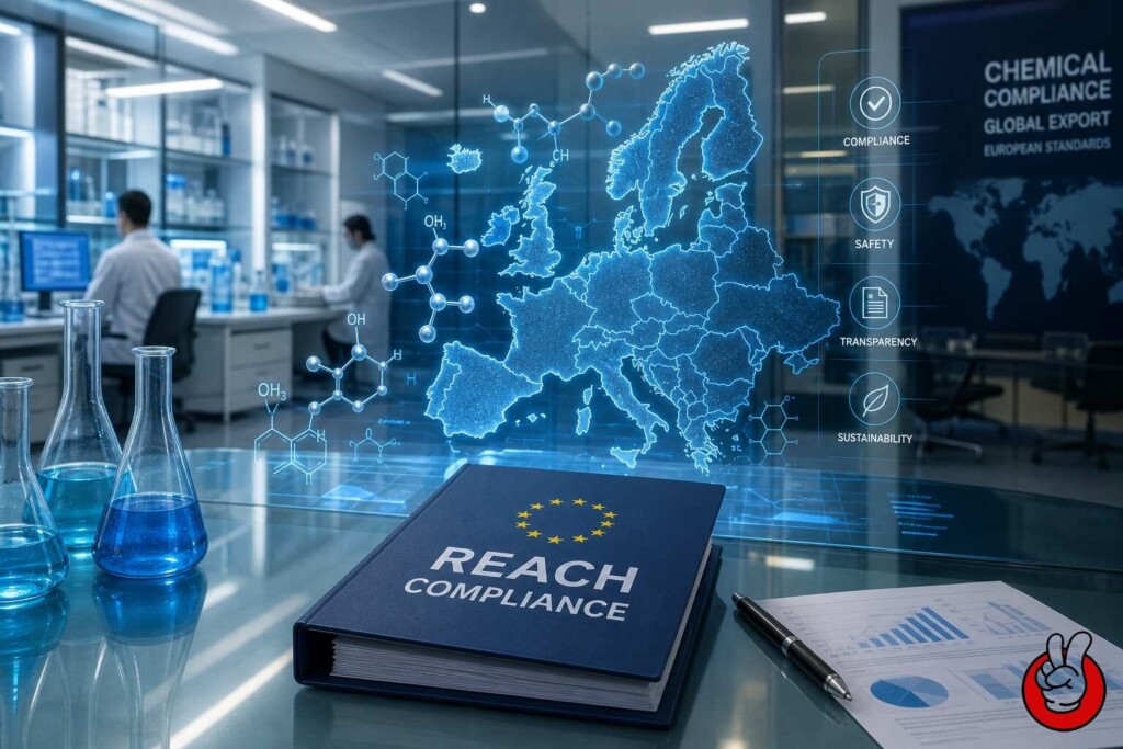 A comprehensive technical guide to REACH compliance for exporting e-liquid flavors and chemical compounds to the European Union. Covers ECHA regulations, registration processes, UVCBs, and SVHC management for flavor manufacturers.
